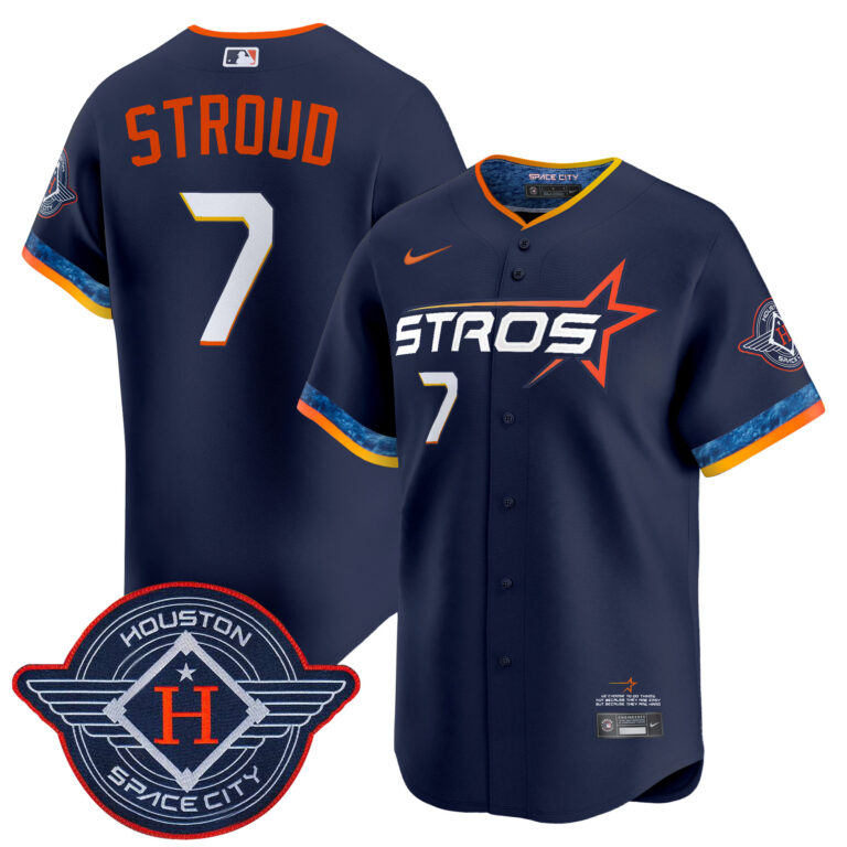 Men Houston Astros #7 Stroud blue 2025 City Connect Vapor Limited Stitched Jersey